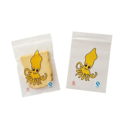 Tasca di imballaggio per alimenti congelati in LDPE personalizzata con cerniera piatta