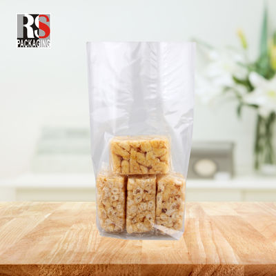 Busta di fondo piatto di cellophane per alimenti industriali con manico di sigillamento aperto piatto 4x8x20cm