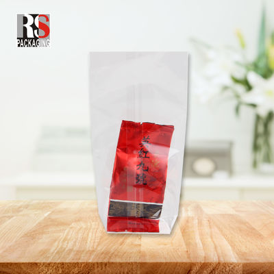 Busta di fondo piatto di cellophane per alimenti industriali con manico di sigillamento aperto piatto 4x8x20cm
