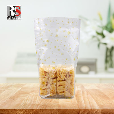 Bag OPP a fondo quadrato Disegno personalizzato per imballare snack in colori chiari o personalizzati