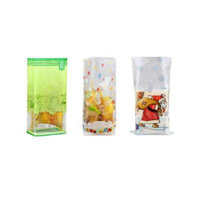 Borse di cellophane a fondo piatto a misura per dolci