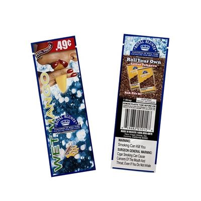 Ordine personalizzato accettato Ziplock Reclose Plastic Smoking Cigar Wrap With Custom Printing