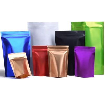 Imballaggio alimentare Zip Lock Laminato Poly Bag Frosted Plastic Resealable Stand Up Pocket Bag