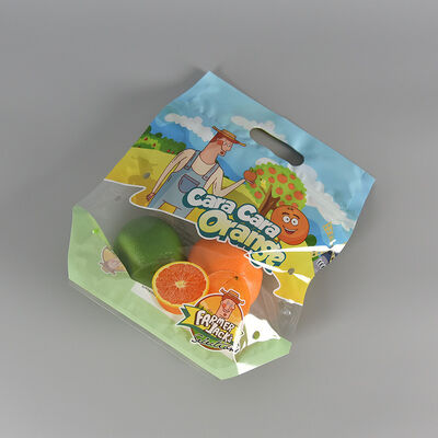 Sacchetto trasparente per imballaggio di frutta e verdura fresca in plastica per uso alimentare con design personalizzato, anti-appannamento, con manico e zip