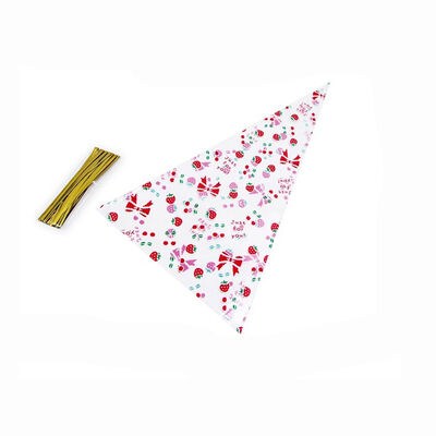 Cello Cellophane Candy Cone Bag Special Shape Popcorn Bag Triangolo Sacchetto di pasticceria in plastica trasparente