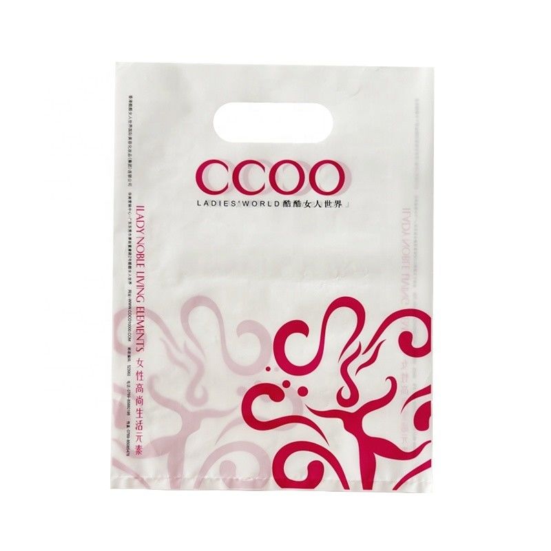 Borsa da shopping in LDPE opaco con manicomio a taglio a stampaggio Borsa da shopping in plastica per il commercio al dettaglio Logo personalizzato