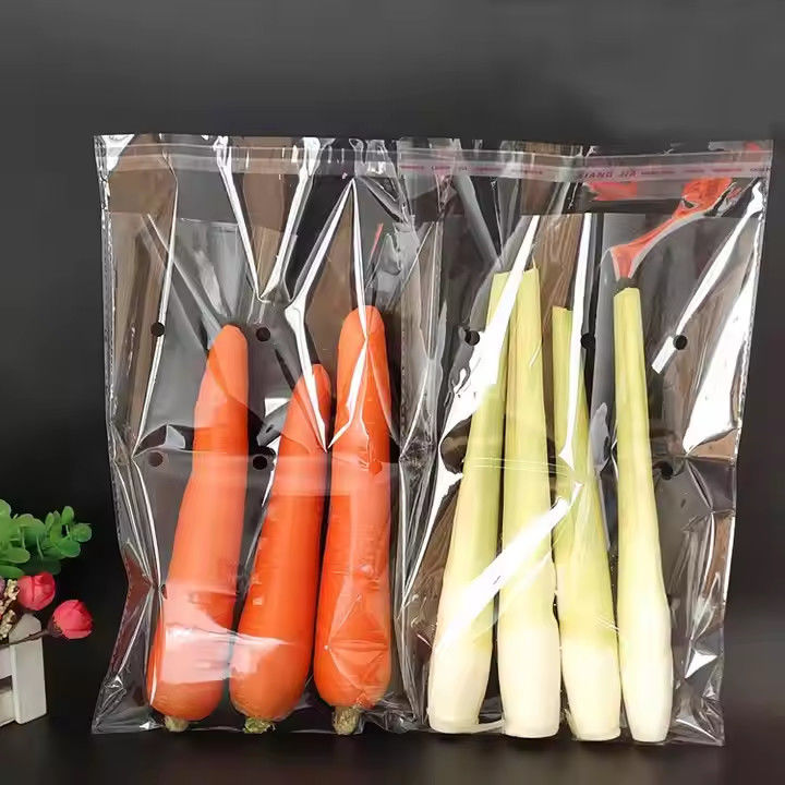 Sacchetti di imballaggio autoadesivi microporosi personalizzati sicuri affidabili per imballaggi alimentari vegetali