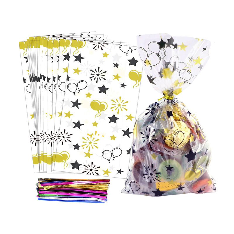 Cina fabbricazione stampa su misura trasparente trasparente per violoncello Party di compleanno caramelle bottino di cioccolato confezioni sacchetti